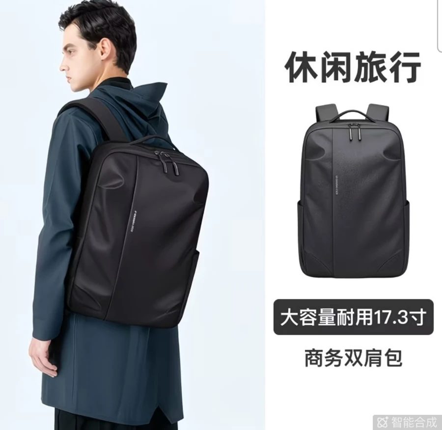 Large Capacity Travel Backpack for Men, Fits 17.3-inch Laptop, Durable Business School Daypack