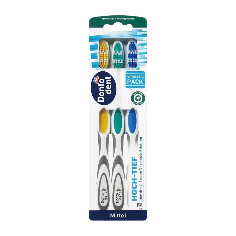 DONTODENT Toothbrush Gum Care Medium 3pcs