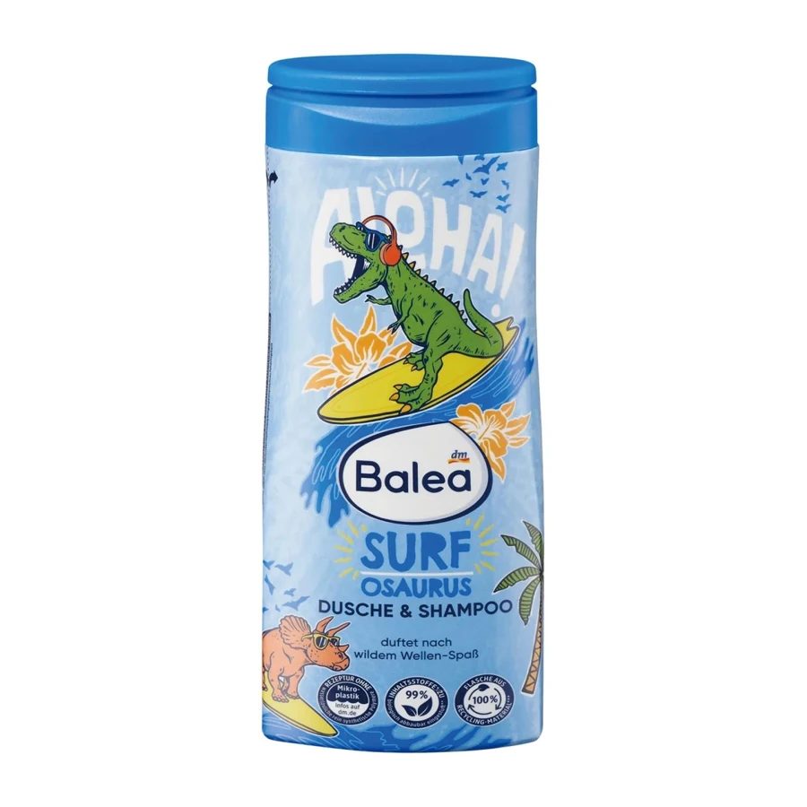Balea Kids Surf Dinosaur 2in1 Shampoo & Body Wash - 300ml