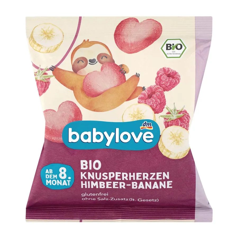 BabyLove Organic Corn Oat Cakes with Raspberry & Banana for 8+ Months Baby Snack 30g