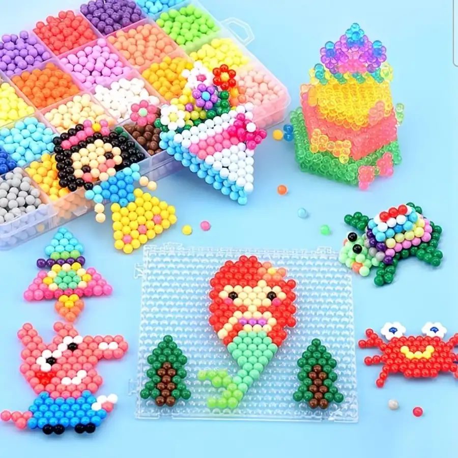 Glow-in-the-Dark Water Mist Magic Beads 3D DIY Puzzle Toy Set - Ages 5-12