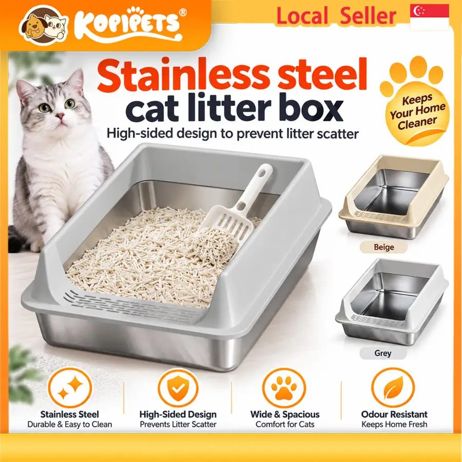 Kopipets Stainless Steel Cat Litter Box