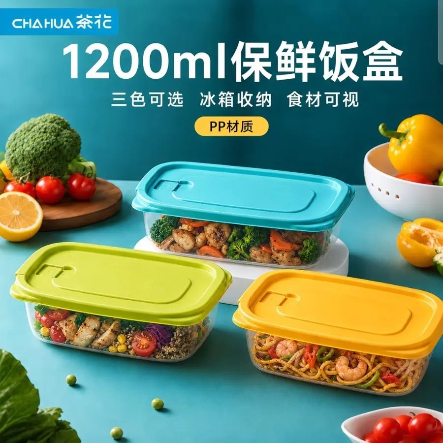 CHAHUA 1200ml Food Storage Container with Lid, Microwave & Freezer Safe Lunch Bento Box