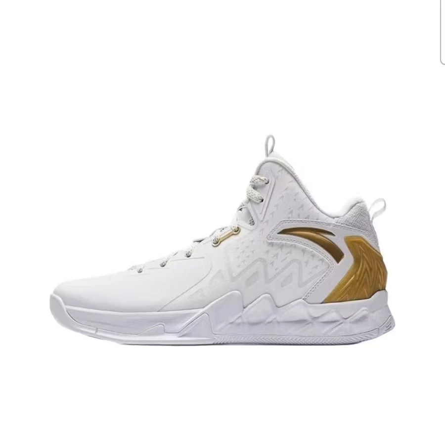 ANTA KT 2 Retro Men's Basketball Shoes White Gold Mid-Top