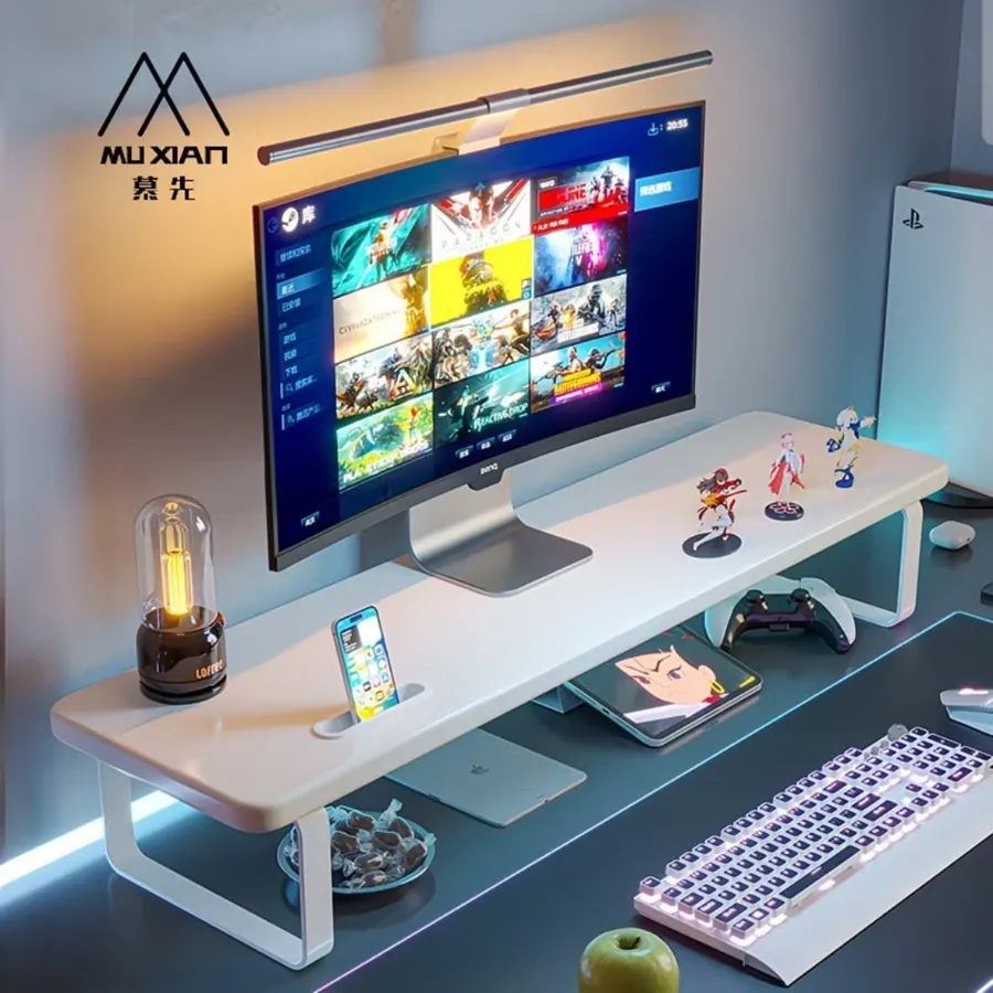 Monitor Riser Stand & Desktop Organizer - Laptop Stand with Storage Compartment