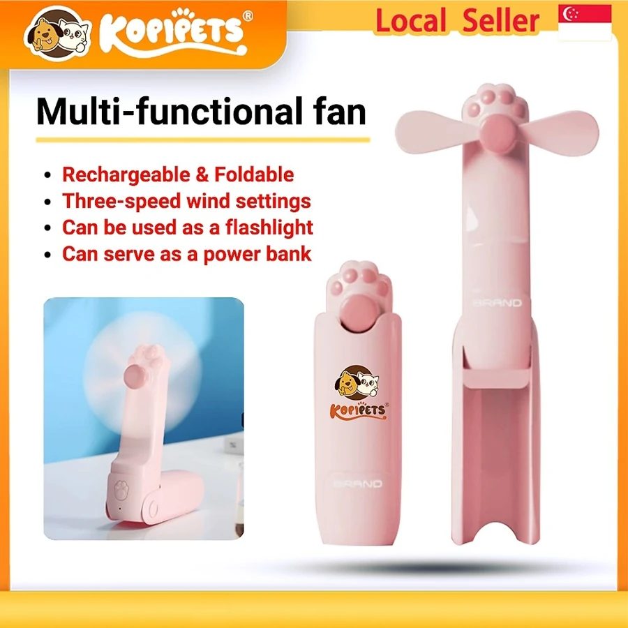 Kopipets 3 in 1 Cute Foldable Mini Fan