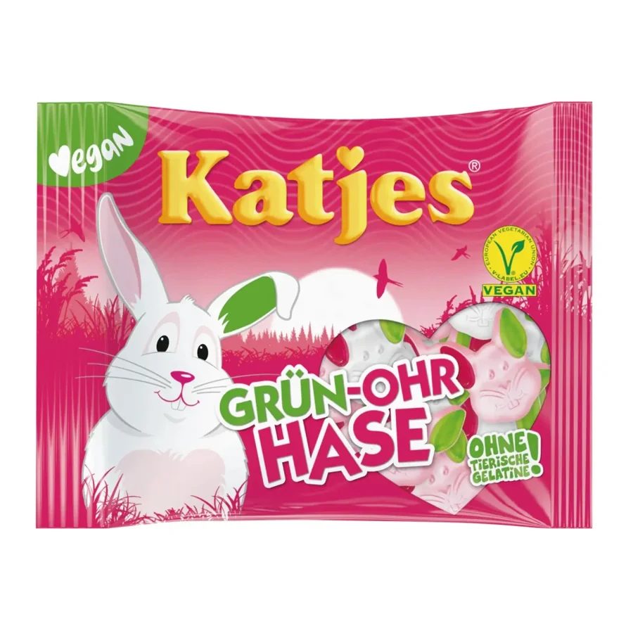Katjes Green-Ear Bunny Fruit Gummy & Foam Candy Vegan 210g