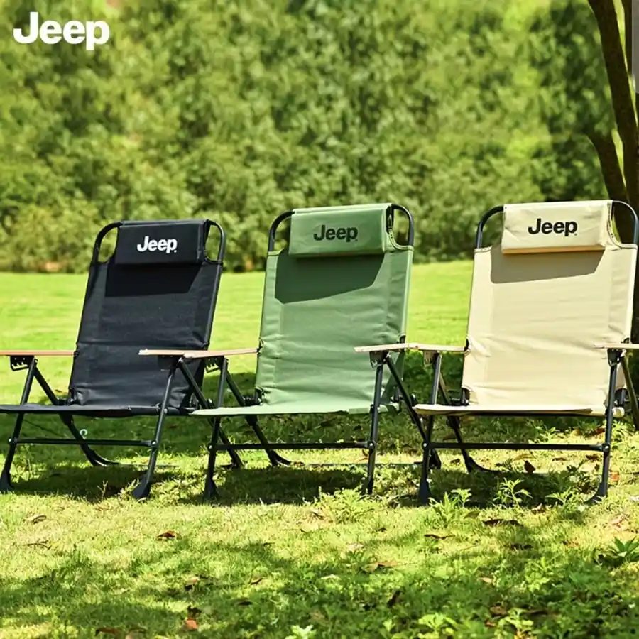 Jeep 5-Position Folding Camping Chair with Footrest