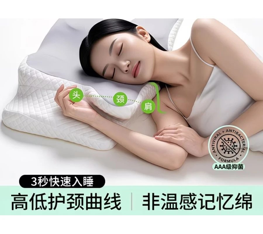 Cervical Support Pillow for Neck Pain Relief - Ergonomic Contour Memory Pillow for Side, Back Sleepers