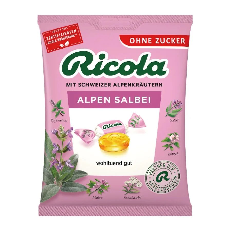 Ricola Alpine Sage Herbal Drops Sugar Free with Vitamin C - 75g