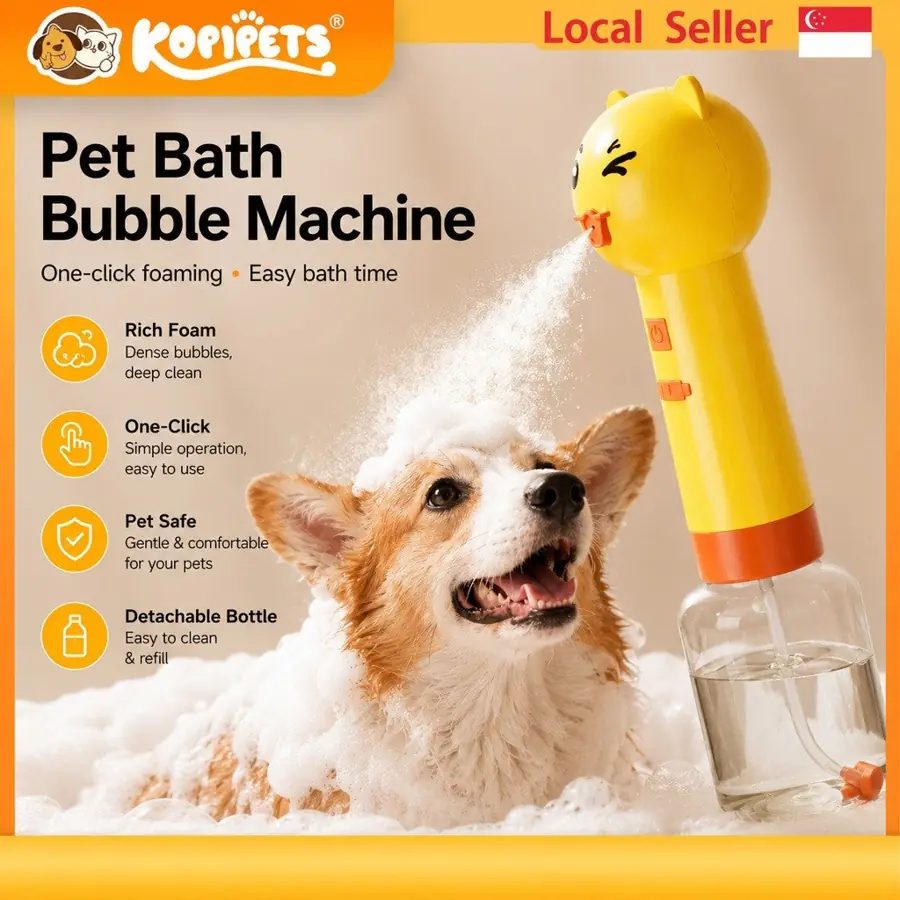 Kopipets Pet Bath Bubble Machine, USB Rechargeable