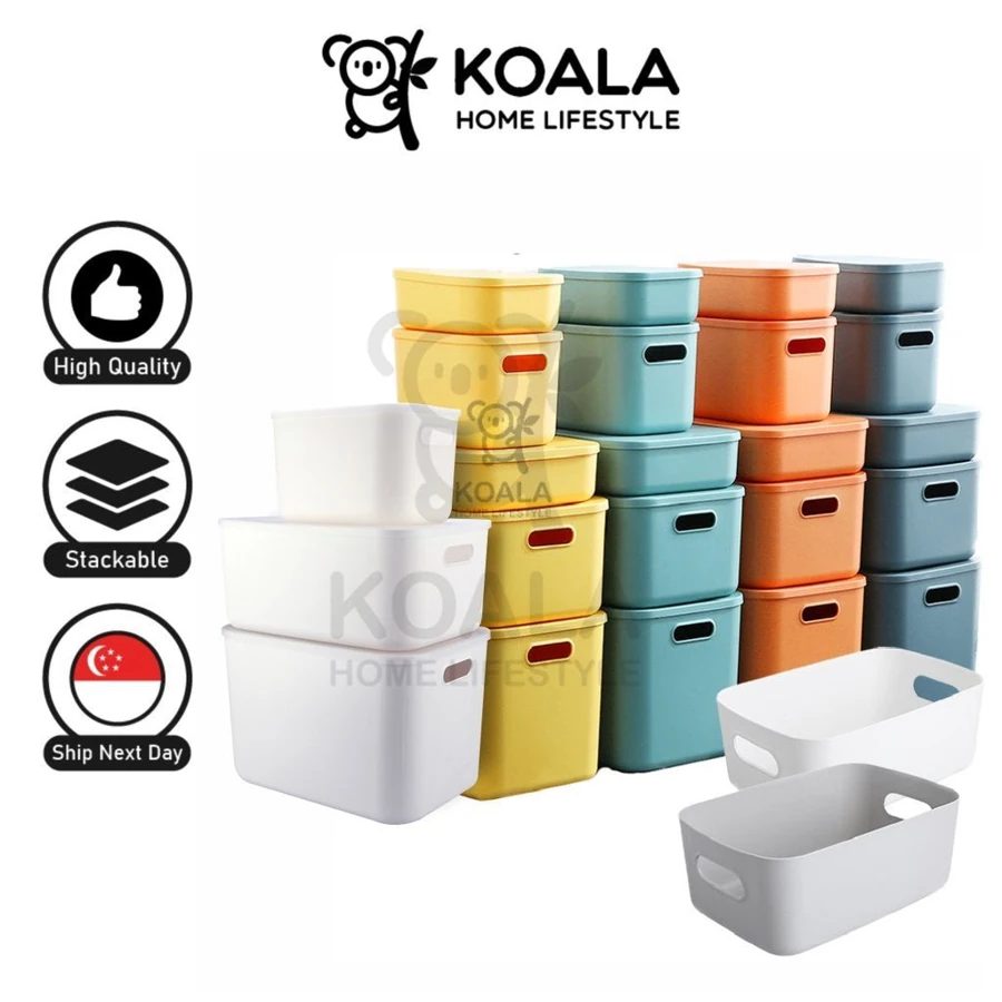 Koala Home Stackable Storage Box with lid/Large Storage Boxes/Cabinet organizer Organizer Quality Home