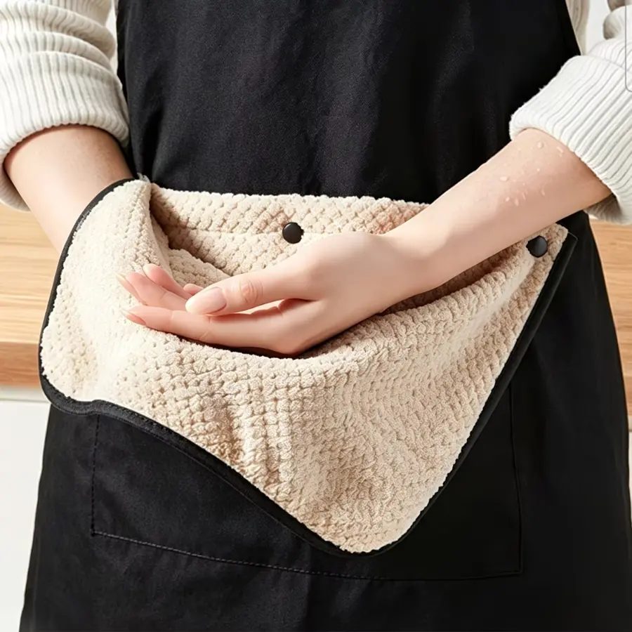 HengShu Waterproof Kitchen Apron with Pockets - Oil & Stain Resistant