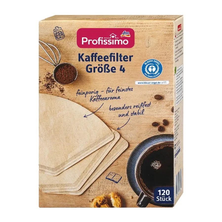 Profissimo Coffee Filter in Size 4 Natural Unbleached 120pcs