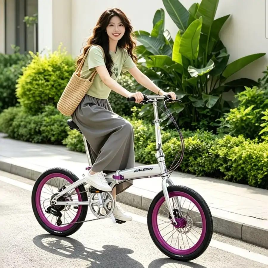 Raleigh Folding Bicycle with Disc Brakes, Ultra-Lightweight Variable Speed