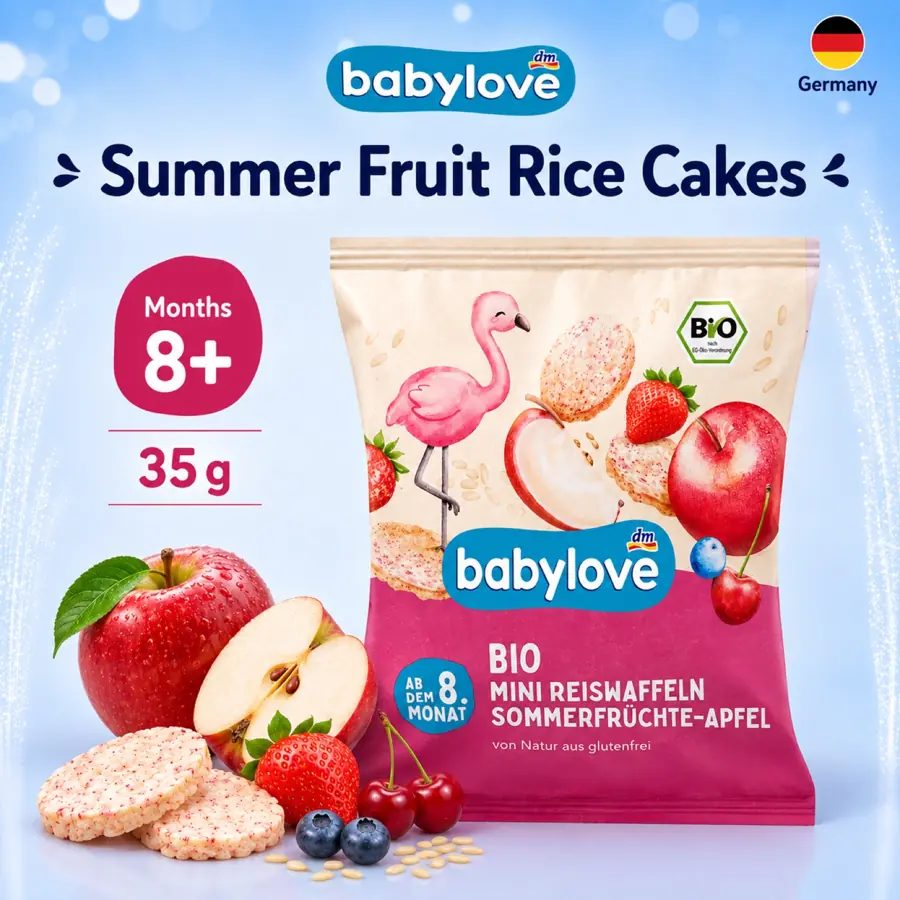 BabyLove Organic Mini Rice Cakes Summer Fruits & - 8+ Months, 35g