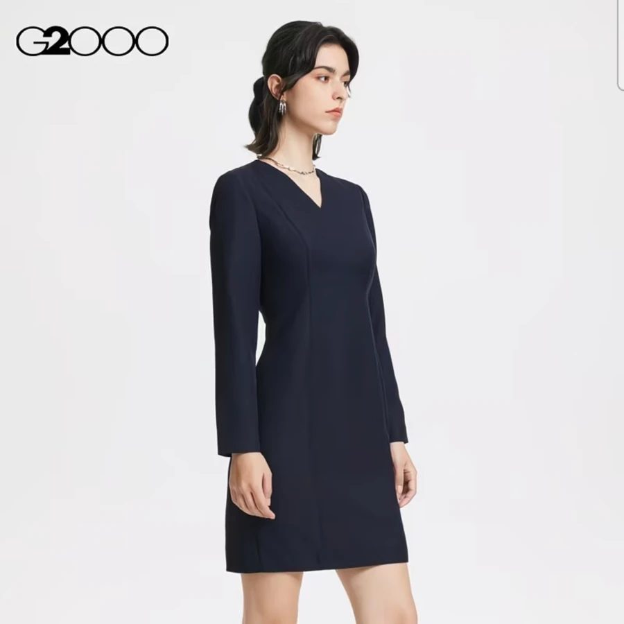 Women's Wrinkle-Resistant V-Neck Dress, Machine Washable