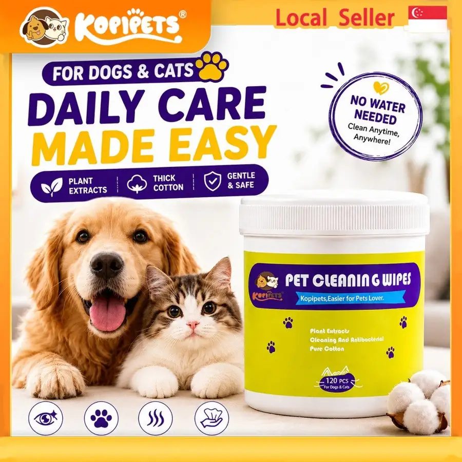 Kopipets Pet Eye Wet Wipes 120pcs for Dogs & Cats
