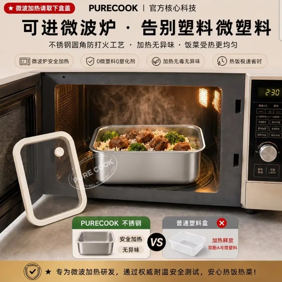 Microwave-Safe Fresh-Keeping Container, LFGB Certified Tempered Glass with Airtight Silicone Leak-Proof Lid