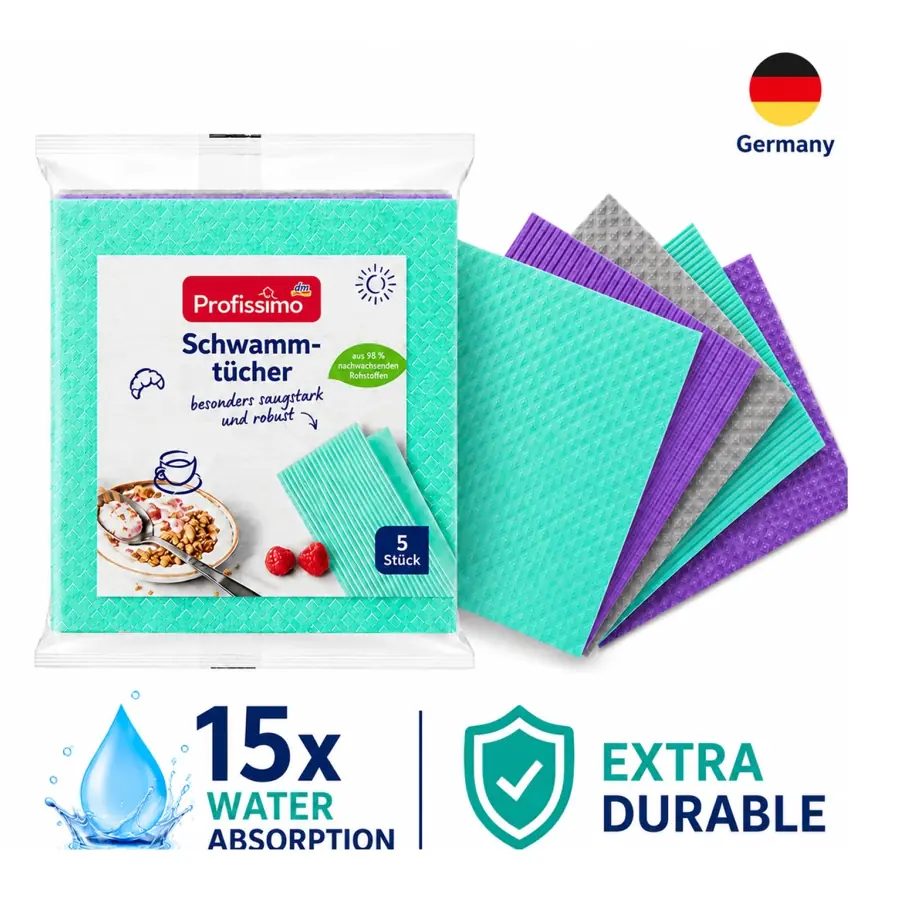 Profissimo Absorbent Sponge Cloths - 5pcs