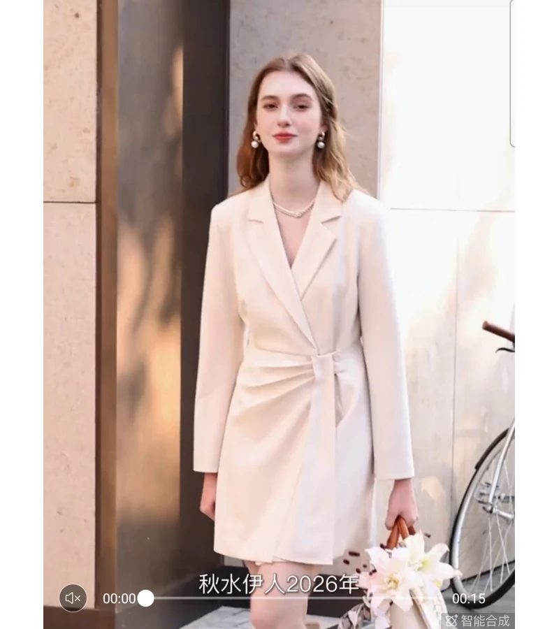 Women's Elegant Waist-Cinching Business Dress for Commuting, Fall 2026