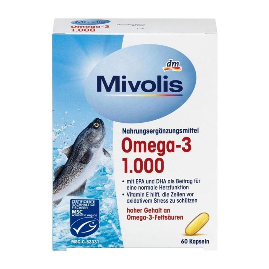 Mivolis Omega-3 1000 Fish Oil Capsules - 60pcs
