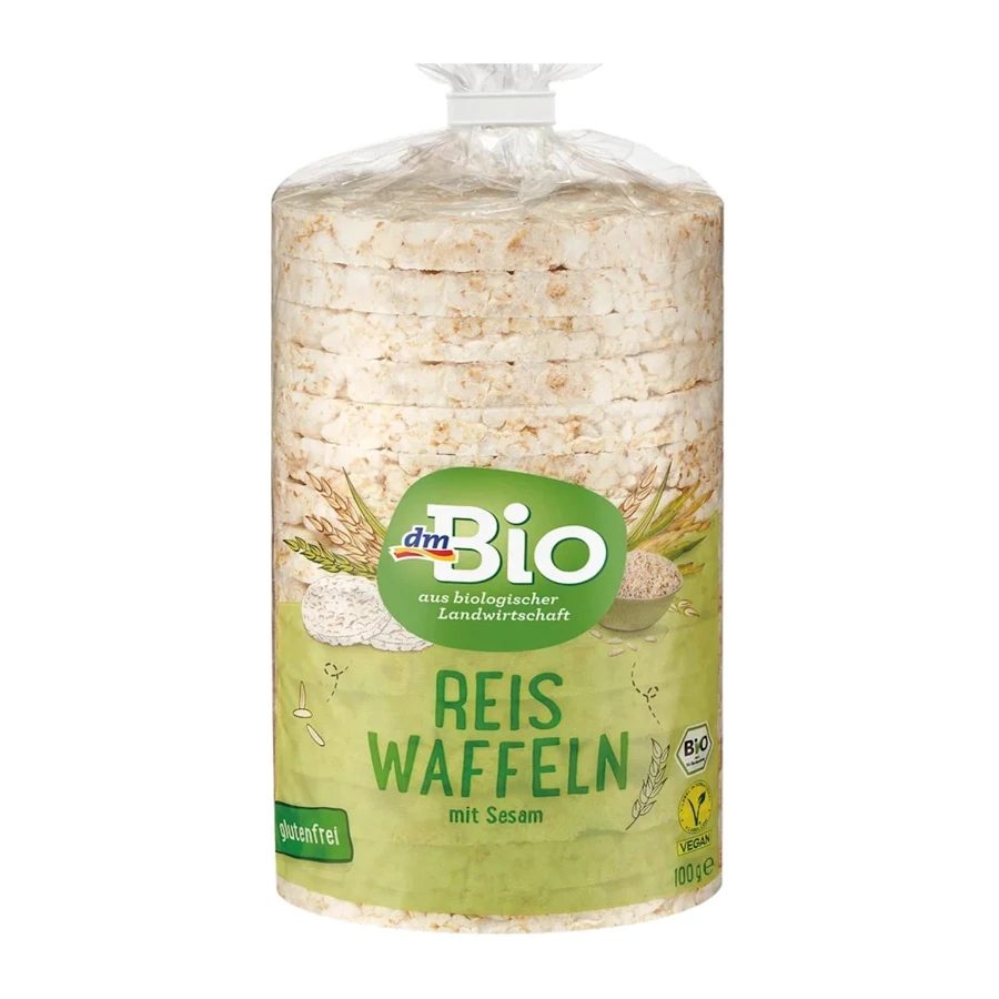 dmBio Organic Sesame Brown Rice Cakes - No Added Salt, 100g