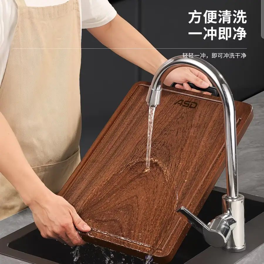 Anti-Bacterial Ebony Wood Cutting Board, Thickened Double-Sided Chopping Board