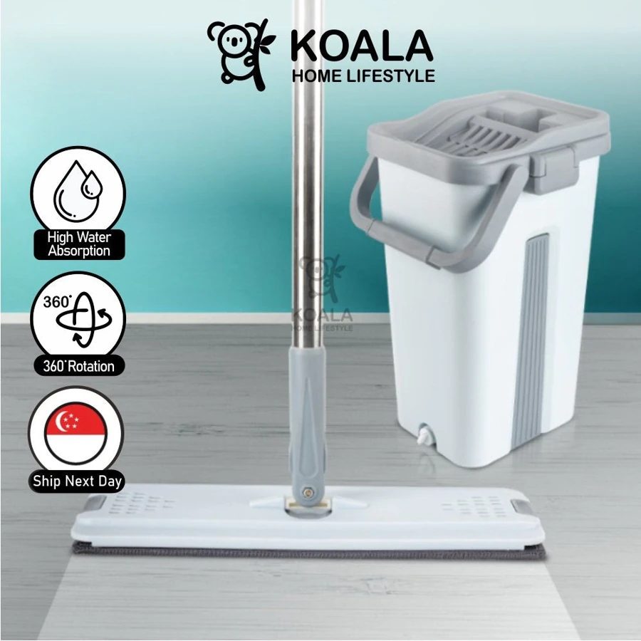 Koala Home Hands-free Self Cleaning Magic Flat Mop with bucket Floor Mop
