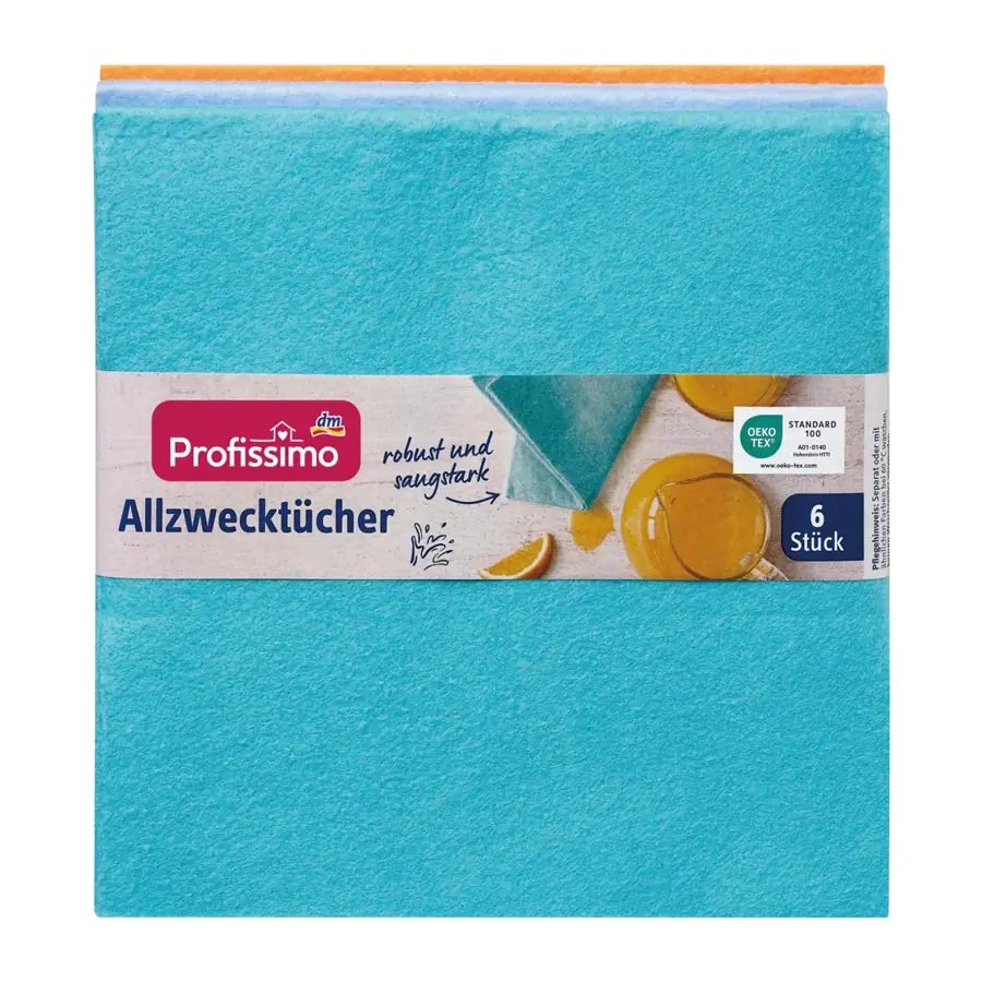 Profissimo All-Purpose Cleaning Cloths OEKO-TEX - 38 × 38cm, 6pcs
