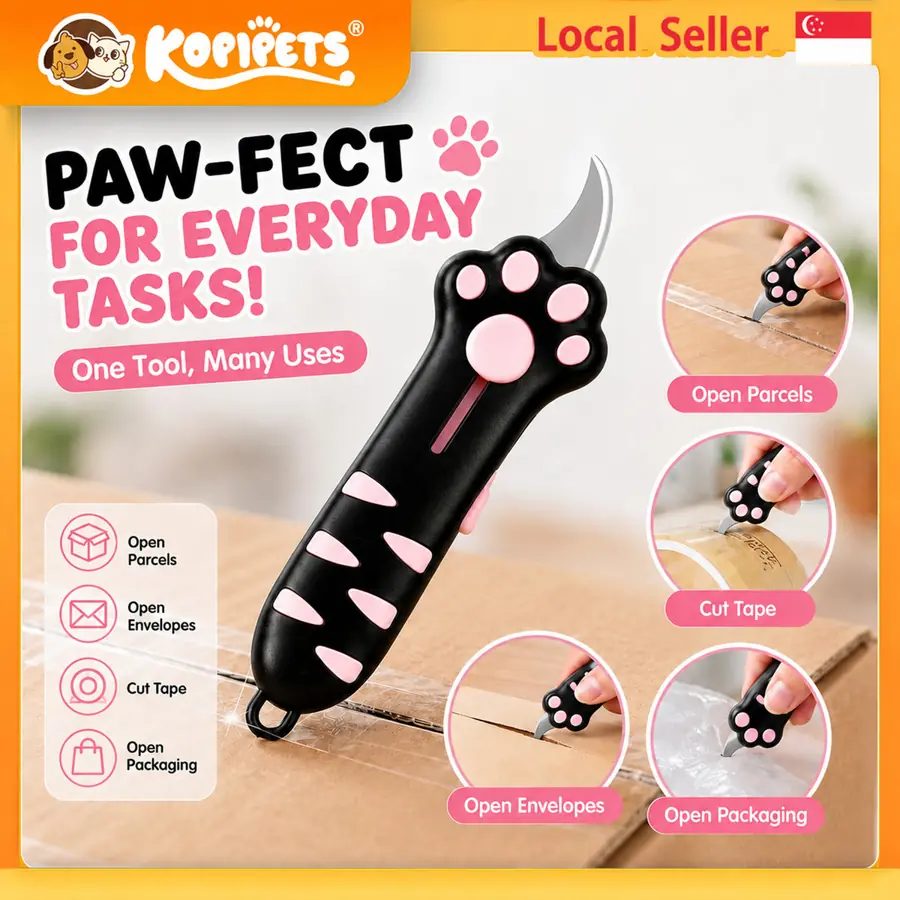 Kopipets Cat Paw Retractable Box Cutter & Keychain