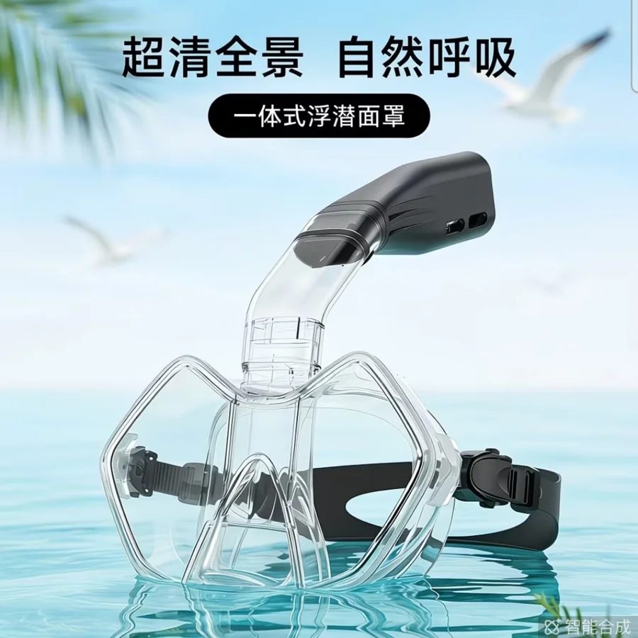 Integrated Anti-Fog Snorkeling Mask with Dry Snorkel & Diving Goggles