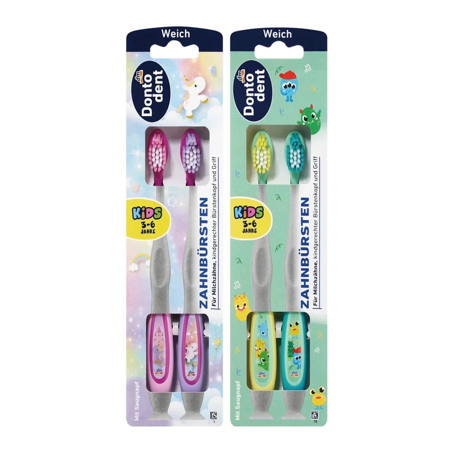 DONTODENT Kids Girl Toothbrush Ages 3-6