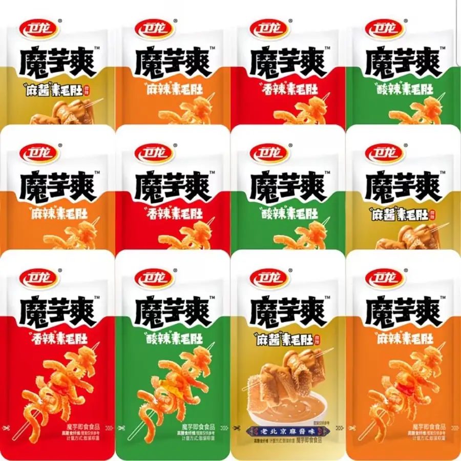 100-Pack Dried Konjac Strips, Mixed Spicy Beef Tripe Flavours