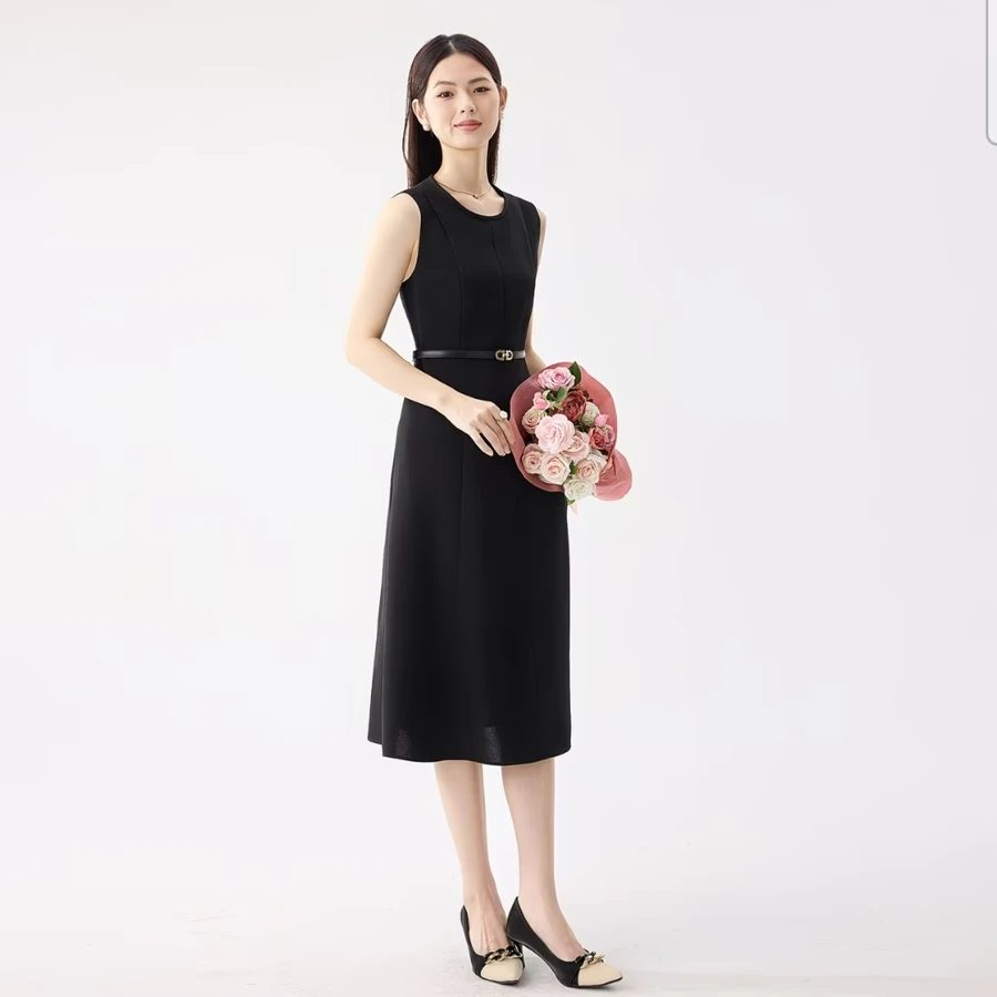 Women's Sleeveless High-Waist Slim-Fit Business Suit Dress