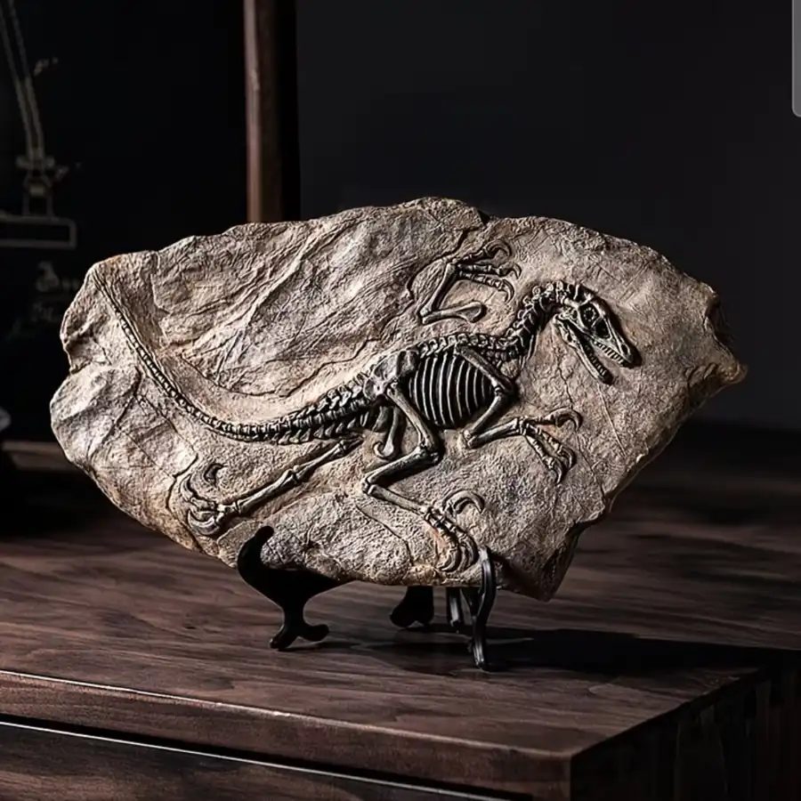 Dinosaur Fossil Carved Decorative Ornament for Bookshelf and Desktop