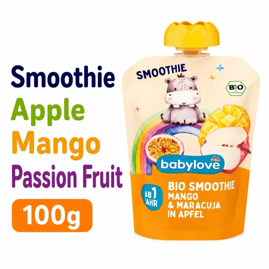 BabyLove Organic , Banana, Cherry & Blackcurrant Smoothie Pouch - 1+ Year, 100g