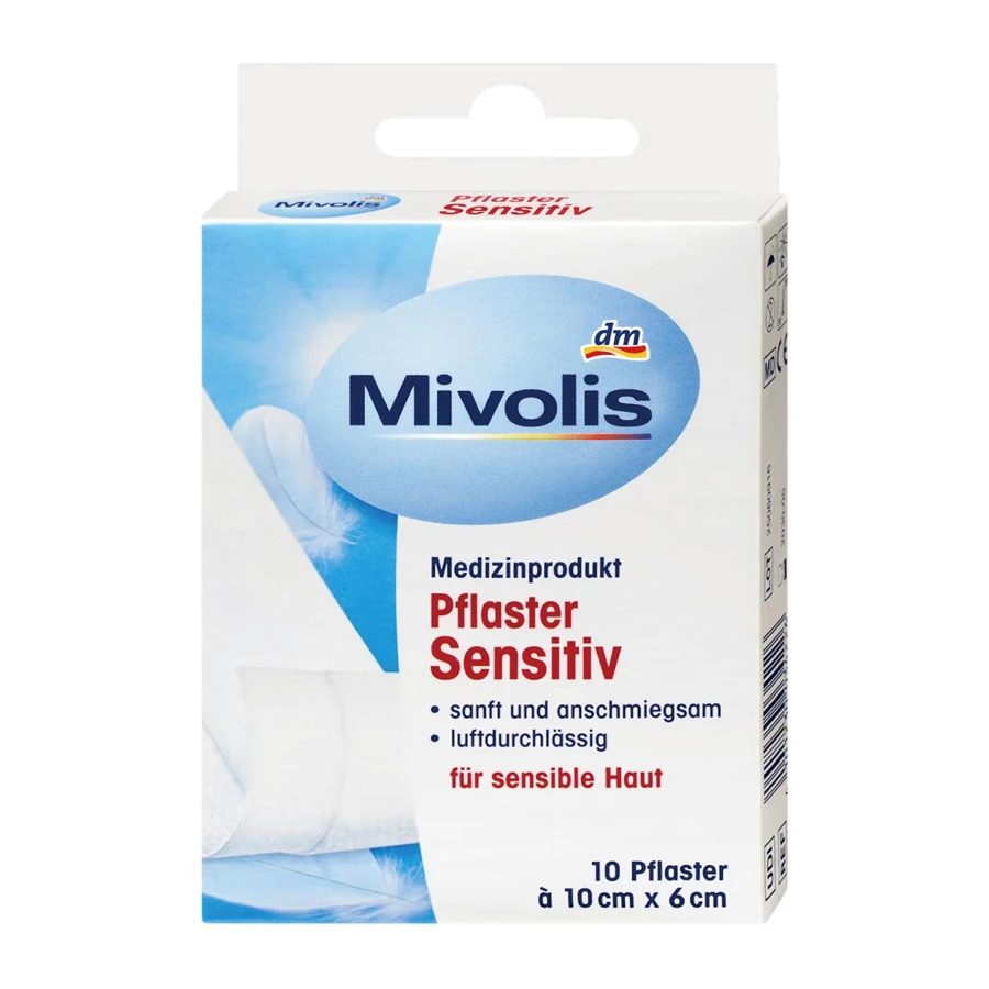 Mivolis Plaster Strips for Sensitive Skin (Cut to Fit) 10 pcs 6cmx10cm
