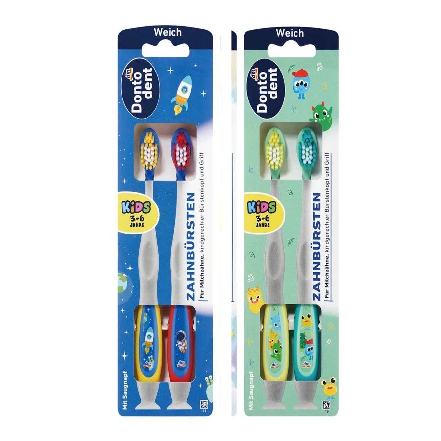 DONTODENT Kids Boy Toothbrush Ages 3-6 - 2pcs