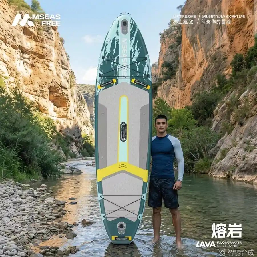 350cm Inflatable SUP Paddleboard, 240kg Load, Dual-Person Stand-Up Paddle Board