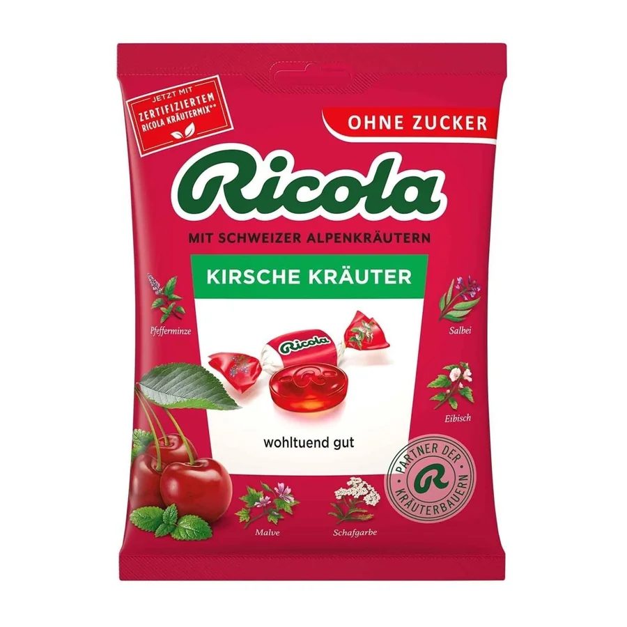 Ricola Cherry Herb Drops Sugar Free - 75g