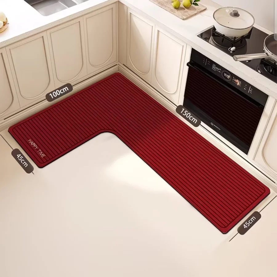 L-Shaped Diatomaceous Earth Absorbent Non-Slip Kitchen Mat